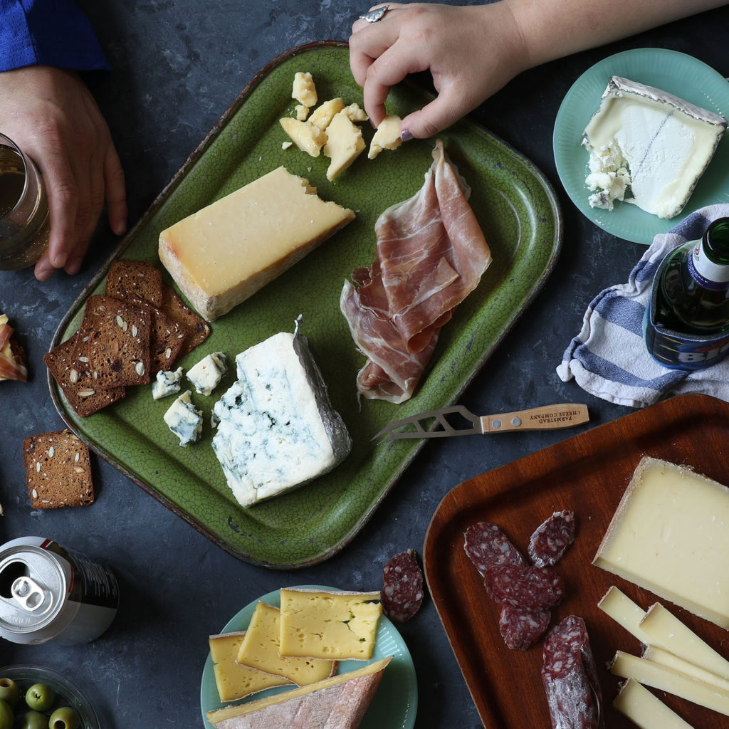 game day sports cheese and meat platter spread board