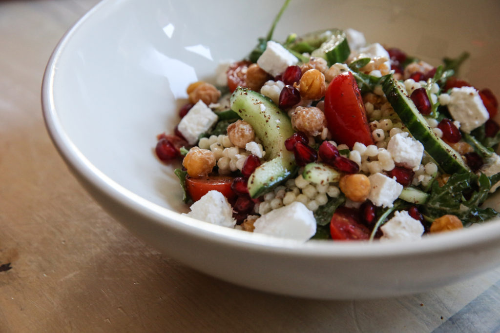 Mediterranean chickpea couscous salad yogurt dressing recipe