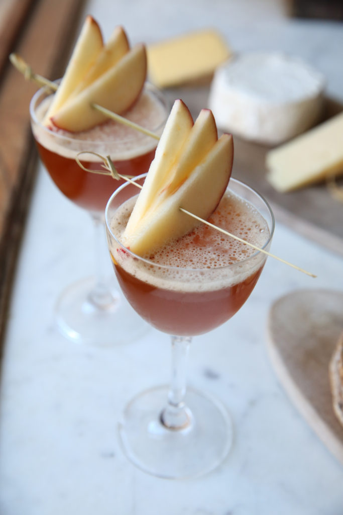 Hotel Delmano cocktail recipe with boiled apple cider syrup and rosehip bitters from Murray’s Cheese